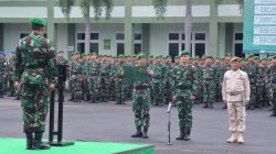 Upacara Bulanan Bukti Kesetiaan Prajurit Dan PNS Korem 043/Gatam  Melaksanakan Pengabdian untuk Tanah Air