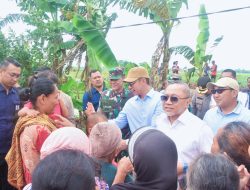 Danrem 043/Gatam Dampingi Menko Pangan RI Tinjau Lokasi Banjir di Palas Lampung Selatan