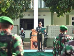 Upacara Bulanan Korem 043/Gatam, Siap Laksanakan Petunjuk Dan Arahan Pangdam II/Swj