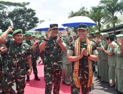 Danrem 043/Gatam Sambut Kunker Pangdam II/Sriwijaya di Kodim 0427/WK