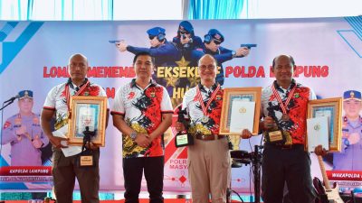 Korem 043/Gatam Raih Juara pada Kejuaraan Menembak Eksekutif Bhayangkara Polda Lampung