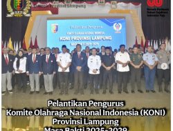 Ketua DPRD Lampung Diwakili M. Syukron Muchtar Hadiri Pelantikan Pengurus KONI Provinsi Lampung Masa Bakti 2025–2029