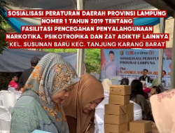 Anggota DPRD Lampung Andika Wibawa Sosialisasi Peraturan Daerah Provinsi Lampung Nomor 1 Tahun 2019 Tentang Fasilitasi Pencegahan Penggunaan Narokotika, Psikotoprika, dan Zat Adiktif lainnya