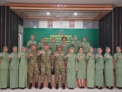 ”Setetes Darah, Sejuta Harapan”: Persit KCK Koorcabrem 043 Himpun 150 Kantong Darah di HUT ke-80