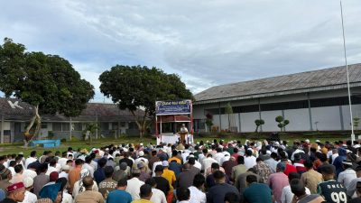 Ratusan Warga Binaan Lapas Narkotika Bandar Lampung Laksanakan Sholat Hari Raya Idul Adha dan Sembelih 10 Hewan Kurban