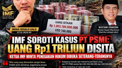 IMF Soroti Kasus PT PSMI: Uang Rp1 Triliun Disita, Ketua IMF Minta Penegakan Hukum Dibuka Seterang-terangnya